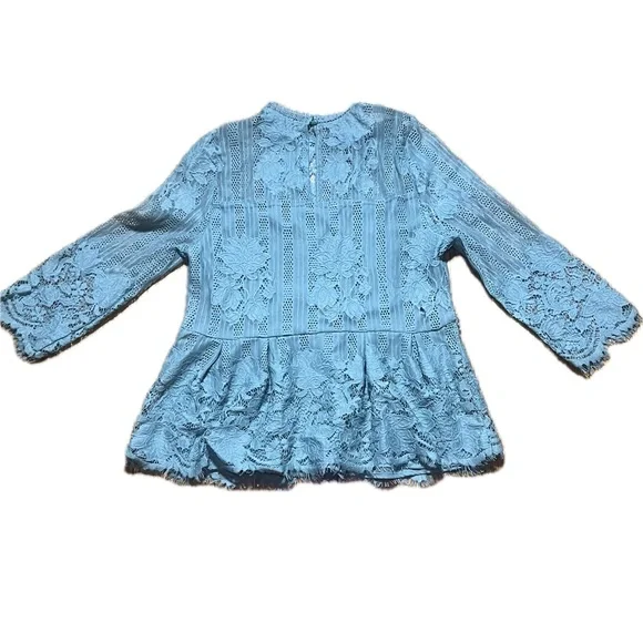 Miss Chievous Lace Lined Peplum Top Sage Green Size Small - Picture 2 of 8